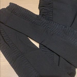 Kimberly Ovitz evening ruched black leggings